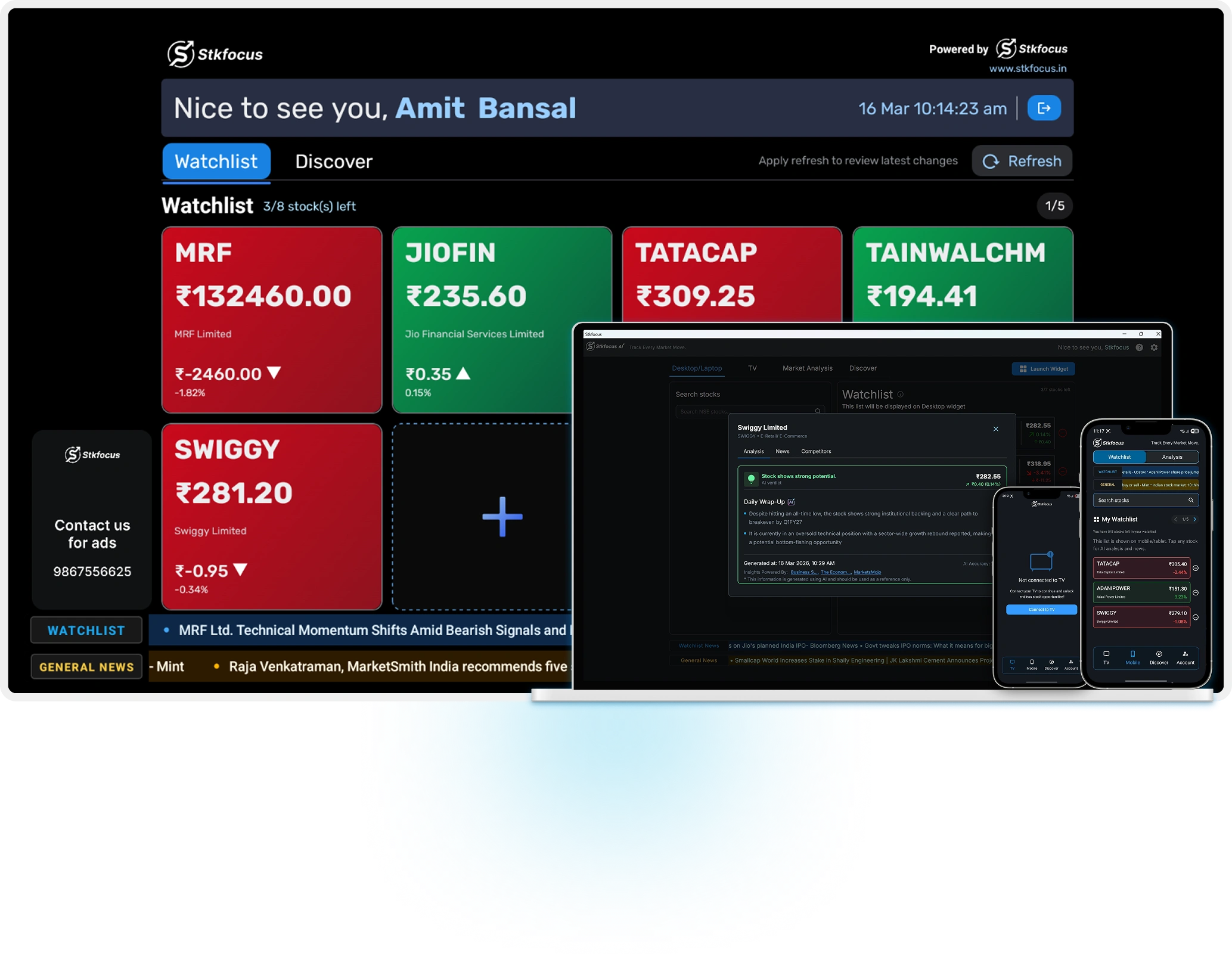 Screenshot of tv app watchlist
