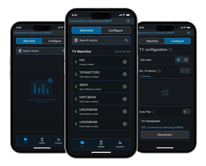 Image of Mobile mockups of tv config