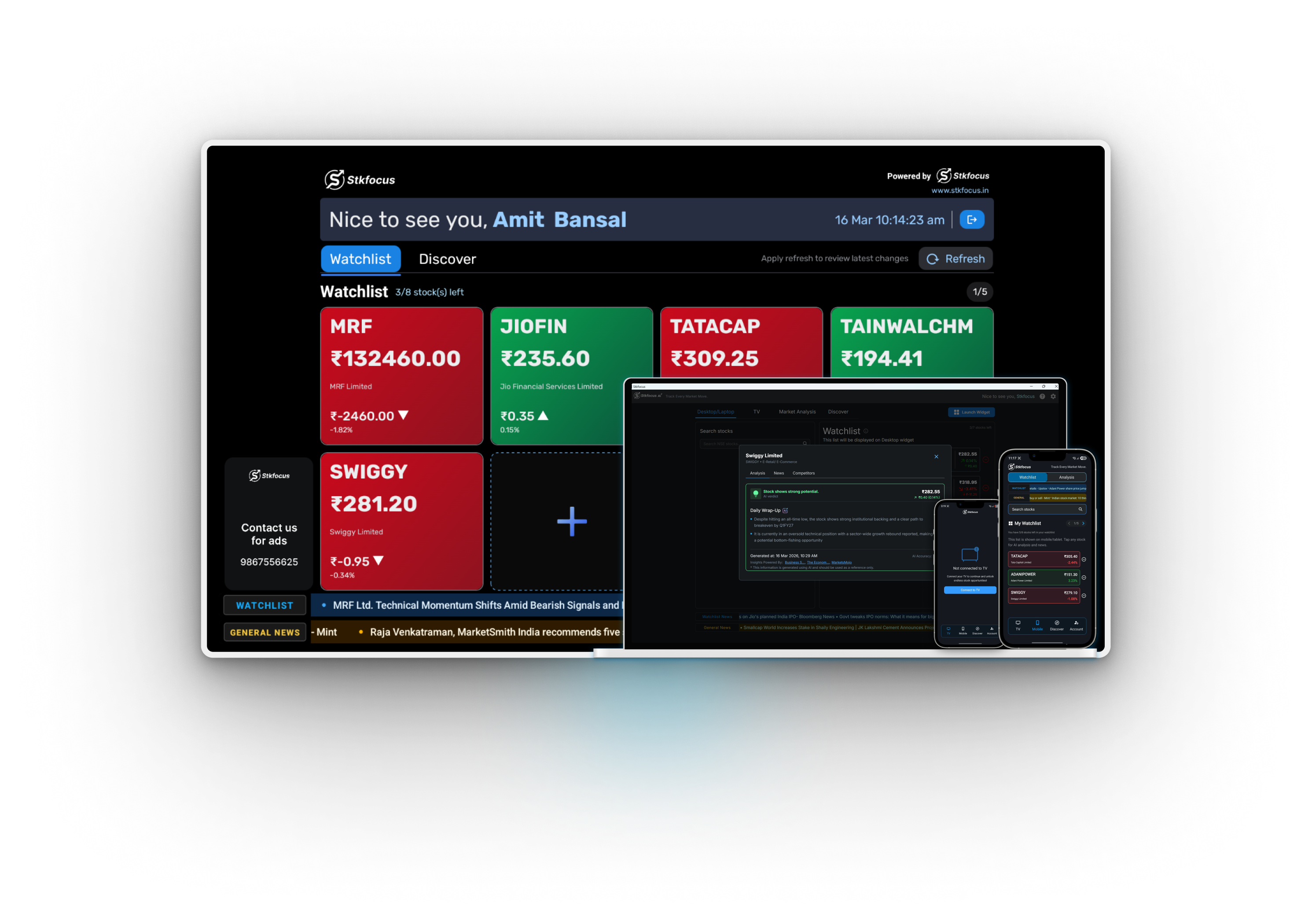 Screenshot of tv app watchlist