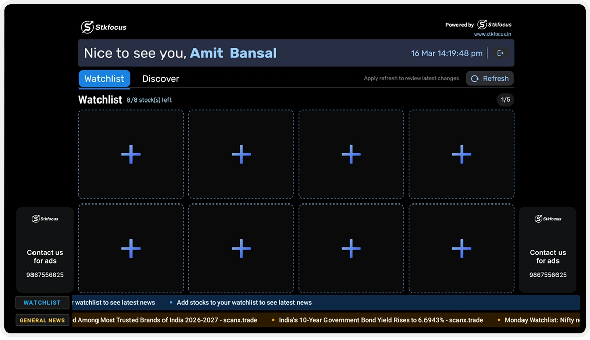 image of Tv app watchlist mockup - empty state