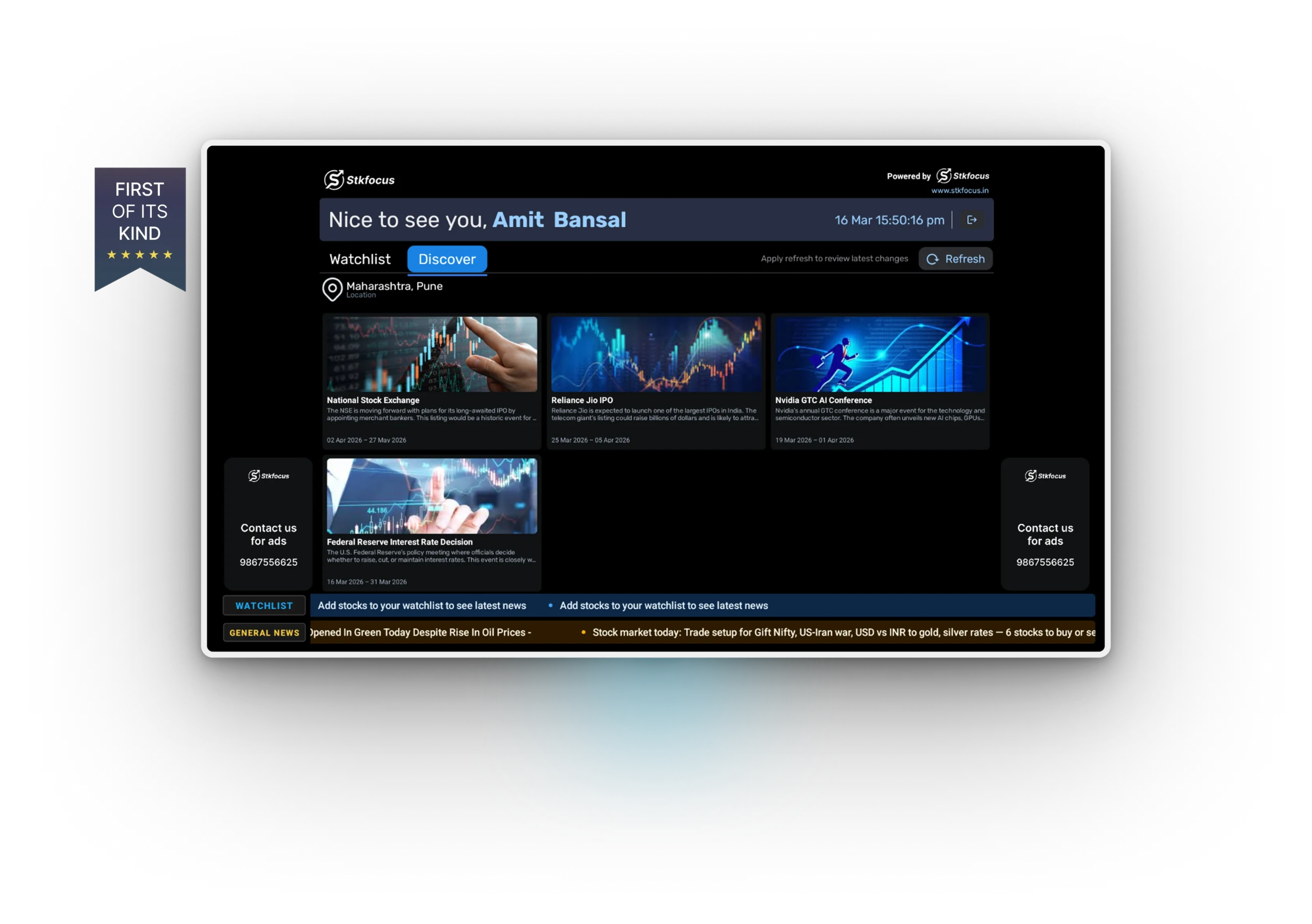 photo of discover section ui tv app