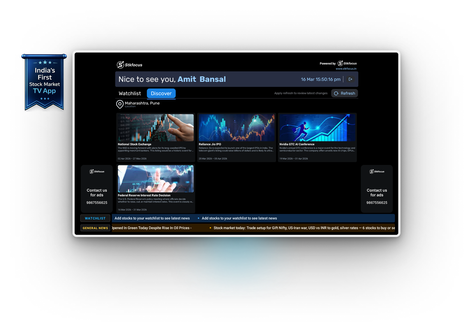 photo of discover section ui tv app
